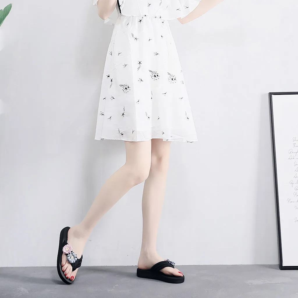 SAGACE Women's Ladies Summer Flowers Home Beach Shoes Sandals summer flowers Flip Flops wedge sandals Slippers L0119 | Спорт и