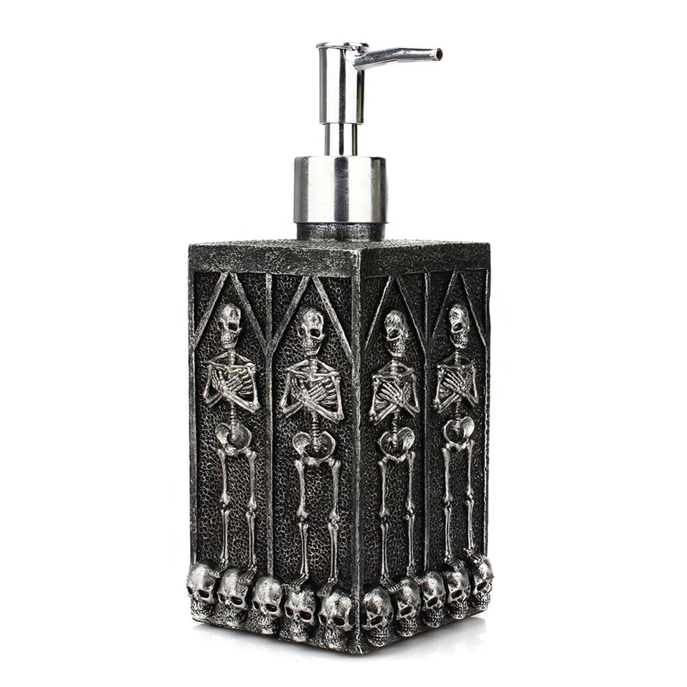 

460ml Multi-faceted Skeleton Liquid Bottle Halloween Creative Home Square Bathroom Hand Empty Bottle