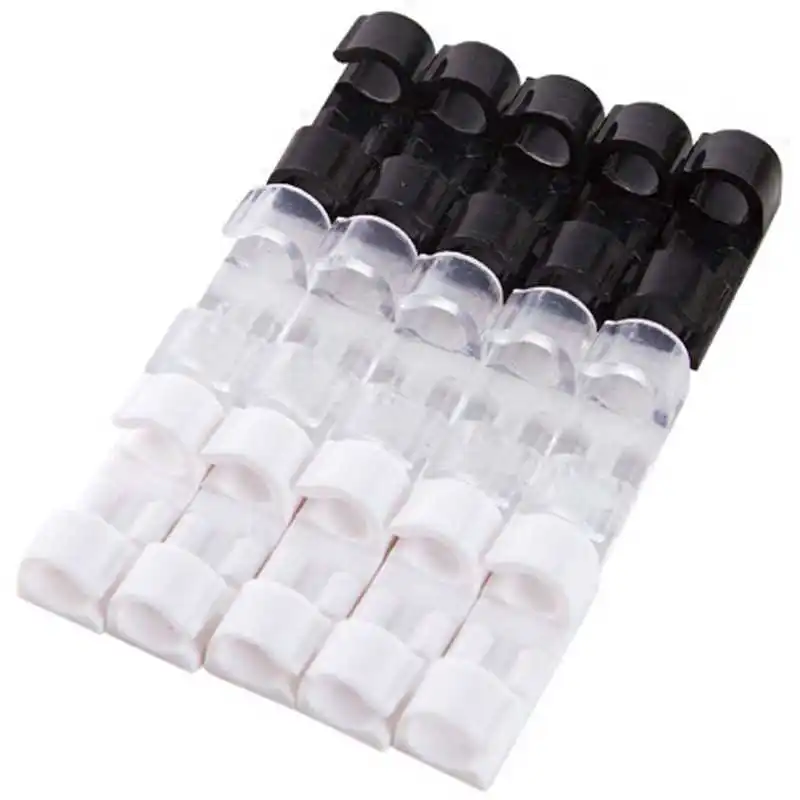 

20 Pcs Cable Clips Finisher Wire Clamp Wire Orangizer Buckle Clips Ties Fixer Fastner Holder Data Telephpone Line Usb Winder