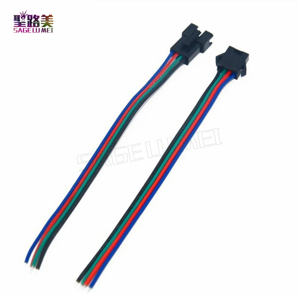 50 пар/компл. 4 Pin JST SM разъем штекер гнездо кабель провод для 5050/3528 RGB Светодиодная
