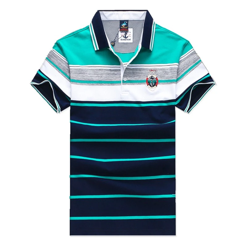 

2020 New Fashion Shark Brand Comfortable Business Casual Clothes Summer Striped Polo Shirts Short Sleeve Men Cotton Breathable