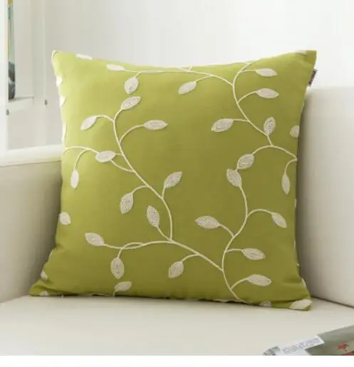 Наволочка с вышивкой в американском стиле хлопково Льняная Подушка синего цвета