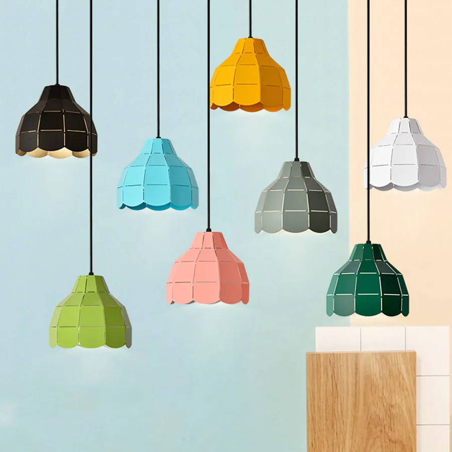 

Thrisdar E27 Nordic Macaron LED Pendant Lamps Kitchen Island Bar Cafe Hanging Lights Suspension Luminaire For Bedroom Bedside
