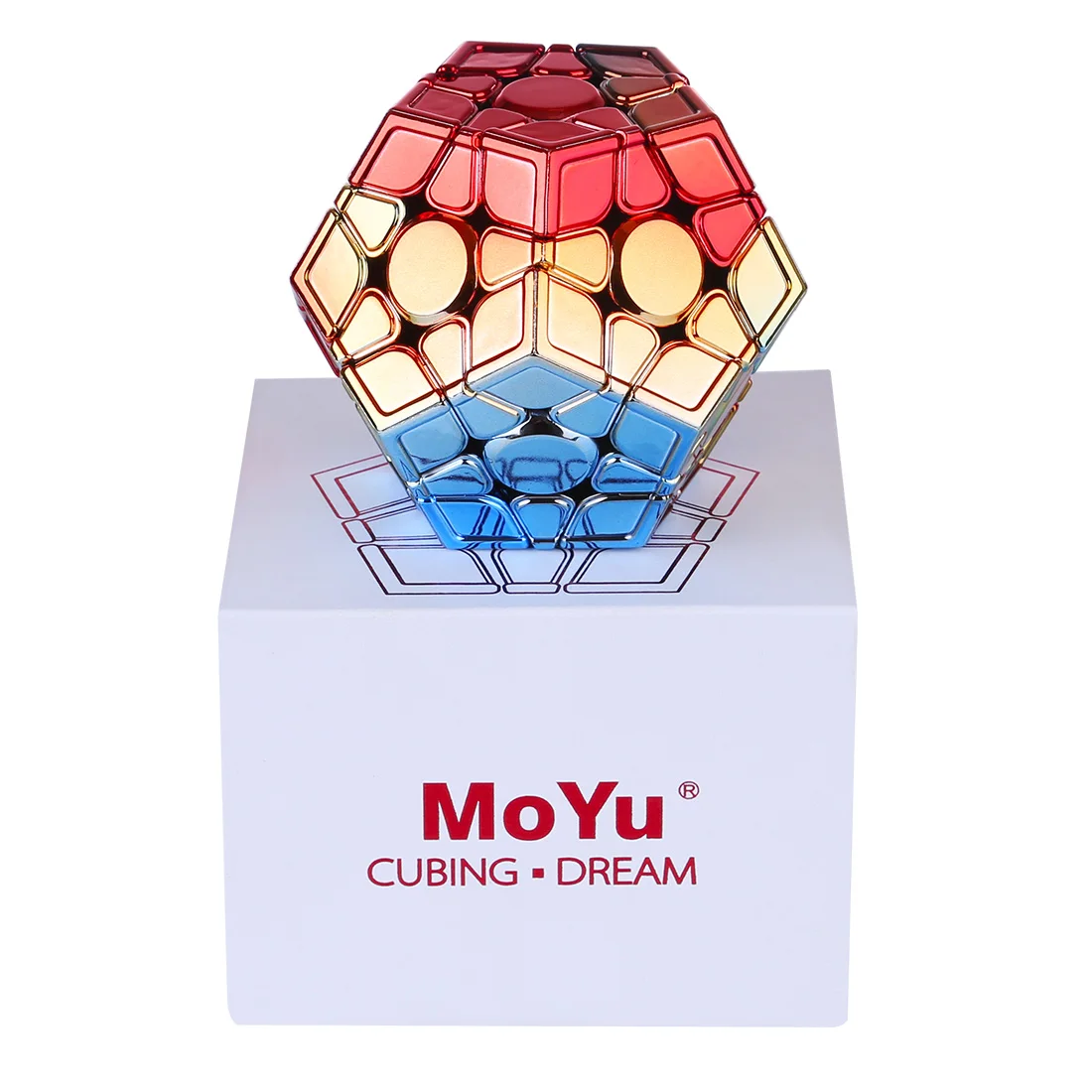 

Aohun Plated Reflective Megaminxcube Magic Cube Speed Educational Puzzle Kids Puzzle Game Toys -Red Golden Blue Gradient