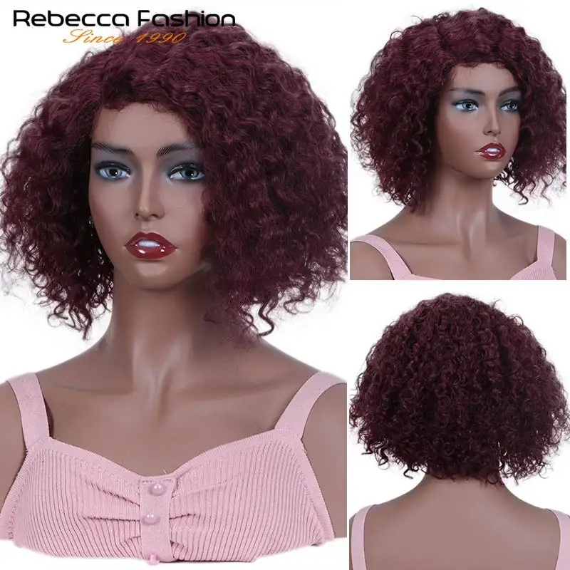 Парики Ребекка Джерри из кудрявых человеческих волос парики на сетке для