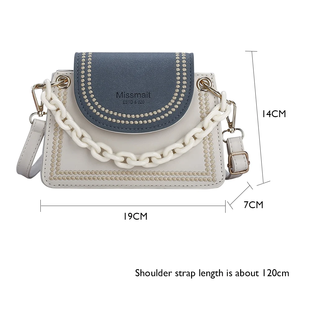 

Fashion Lattice Pattern Crossbody Bag PU Leather Women Acrylic Chain Shoulder Pouch Flap Casual Messenger Totes Handbag 2020 New
