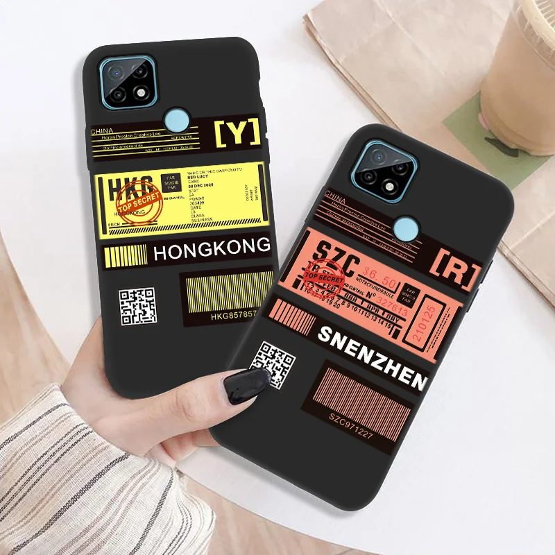 barcode label phone case realme 8 pro case cover for oppo realme8 7 6 5 pro 9i 8i 3 c21 c3 gt neo 2 c12 c15 c11 c25 silicon case free global shipping