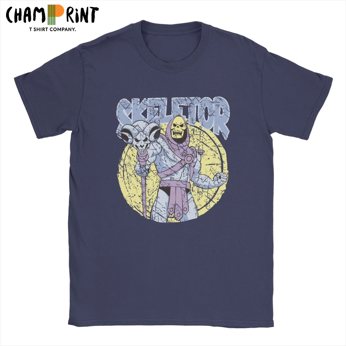 Мужские футболки из чистого хлопка винтажные с коротким рукавом и круглым