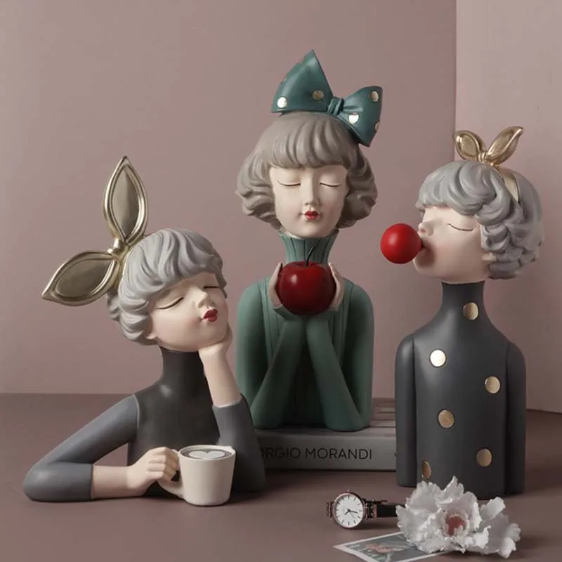 

Nordic Miniatures Figurine Craft Creative Bubble Girl Ornament Nordic Living Room Decoration Accessories for Living Room Gifts