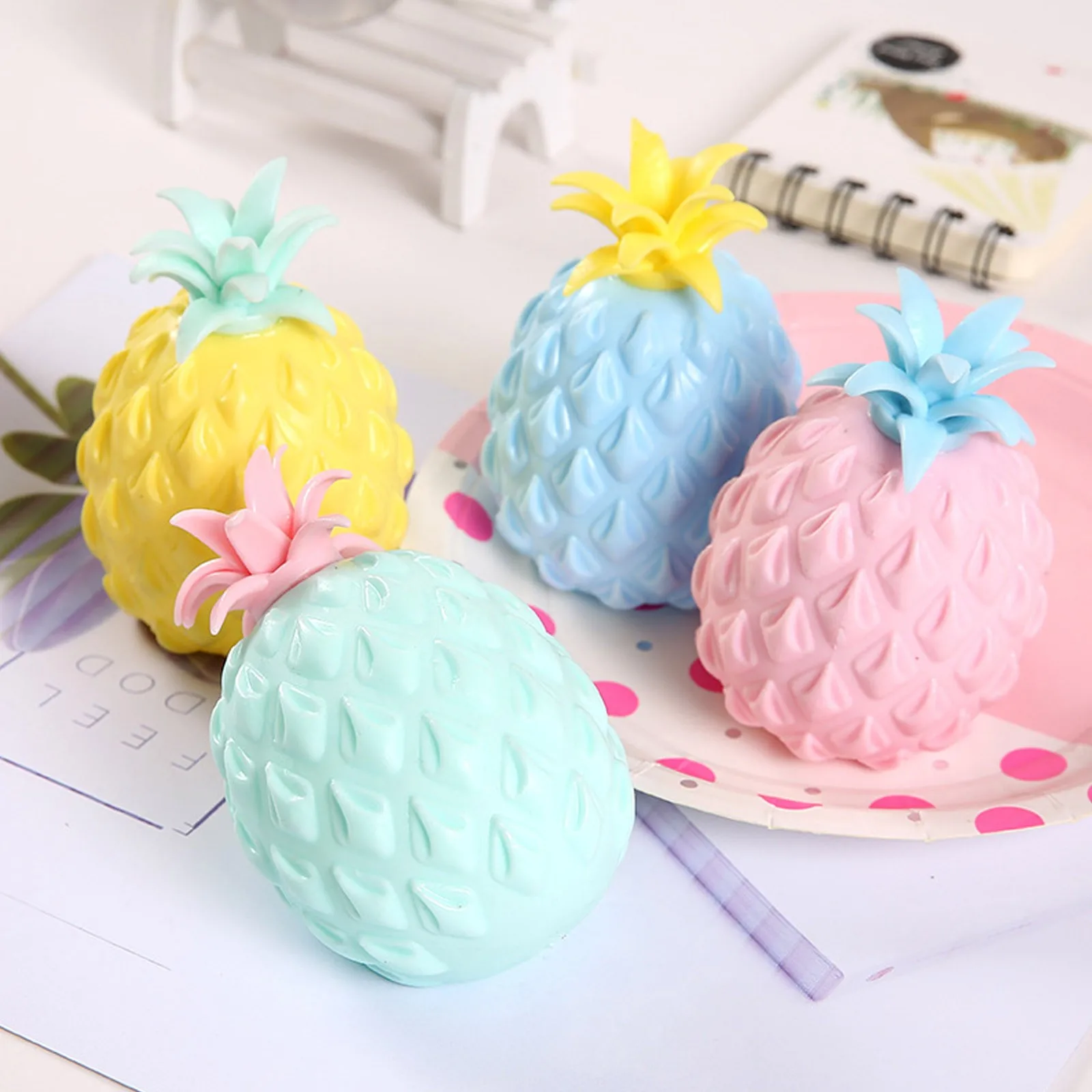 Cheap Flour Pineapple Relief Stress Balls Fidget Toys Squeeze Fruit Anti Decompression for Kids Antistress Children | Игрушки и хобби