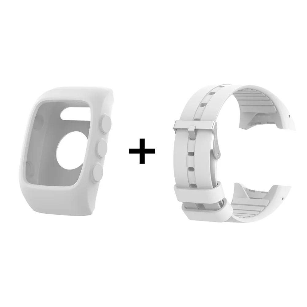 Package 1 2в1 силиконовый ремешок для смарт-часов+ ТПУ полный Чехол для Polar M430 Polar M400 спортивный ремешок на запястье Сменные аксессуары для браслетов - Цвет: Package 1