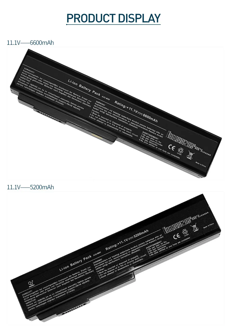 4400 мАч Батарея для ASUS A32-M50 A33-M50 M50 N53S N53SV N53T N61 N53TA N61J N61D N61VG N43 N61JQ M50S n32-n61 N53J