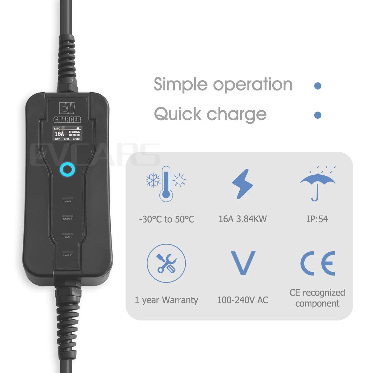 Зарядное устройство EV Тип 2 iec62196 EVSE зарядный кабель 16 А вилка ЕС для