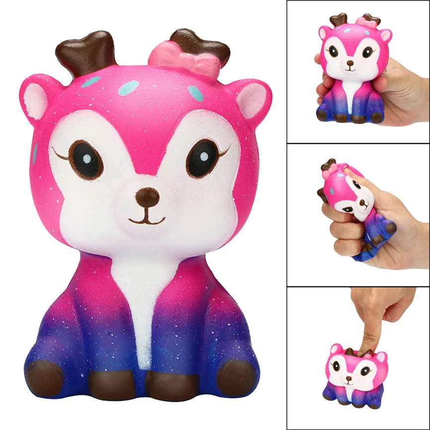 Kawaii Мультфильм галактика олень сжимаемая медленно поднимающаяся игрушка 2020