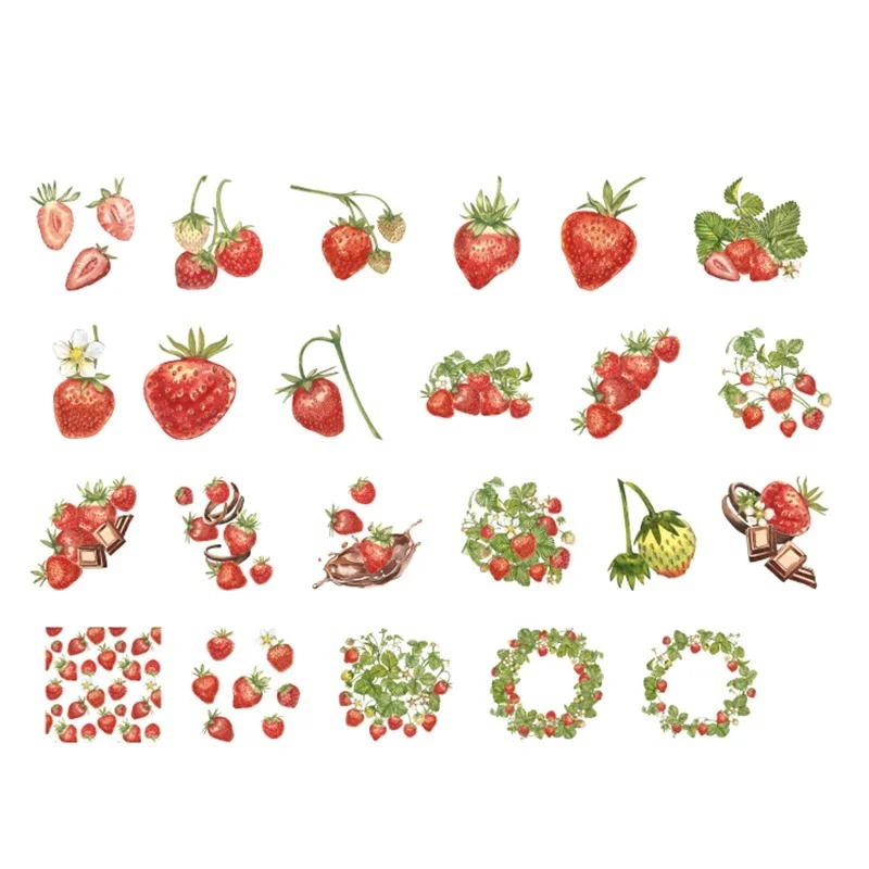 

46Pcs/Box Vintage Strawberry Cocoa Plant Bullet Journal Decorative Washi Stickers Scrapbooking Stick Label Diary Album Stickers