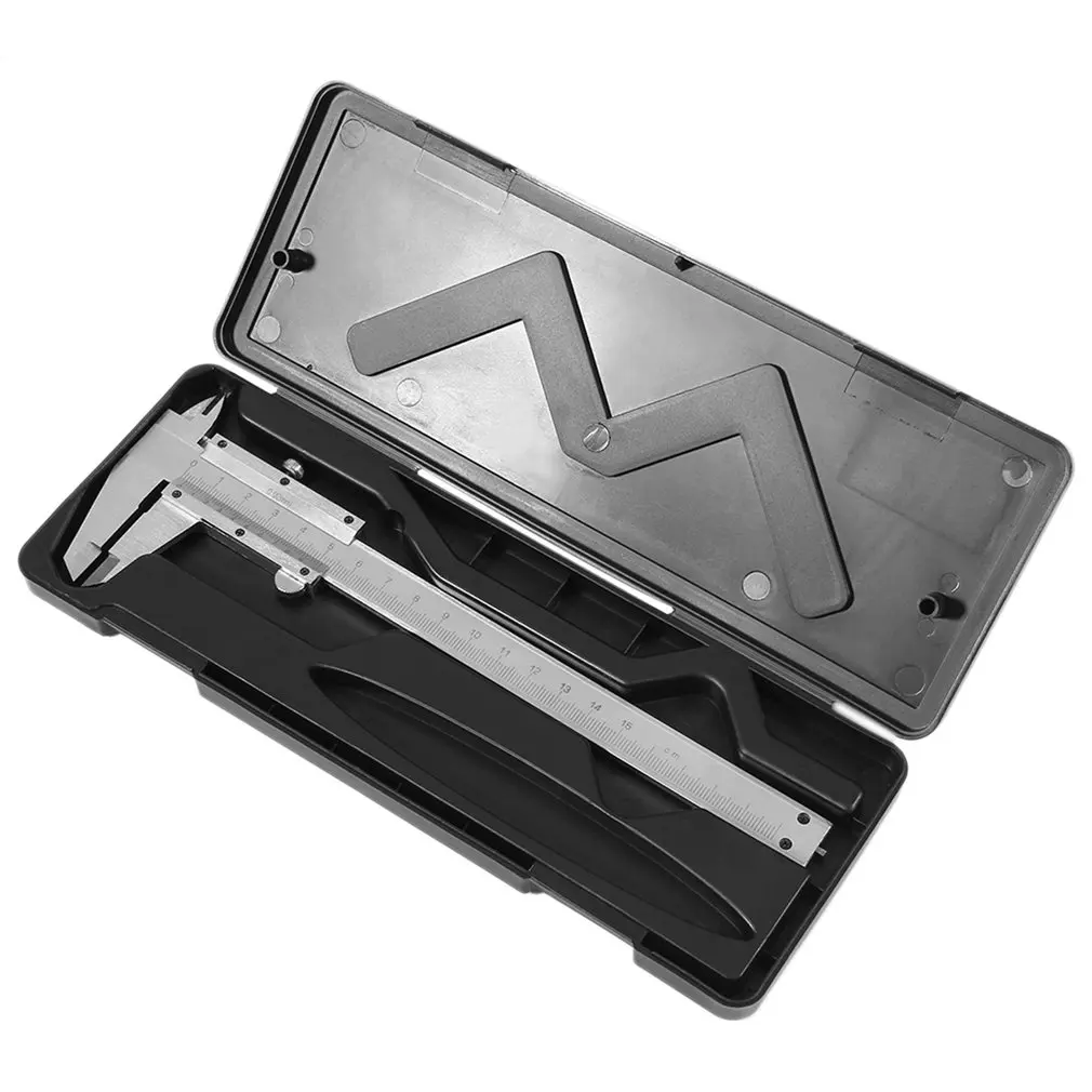 

Practical Vernier Caliper 6" 0-150mm/0.02mm Metal Carbon Steel Calipers Gauge Micrometer Measuring Tools