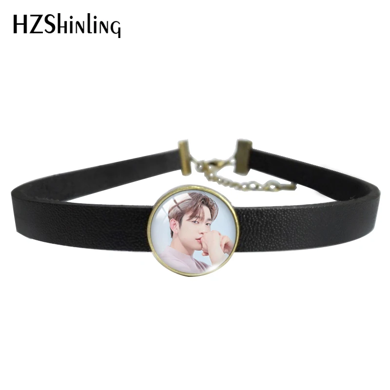 HZSHINLING Kpop мужская Группа Got7 лучшие подарки кожаный чокер из стекла 14 мм Подвески