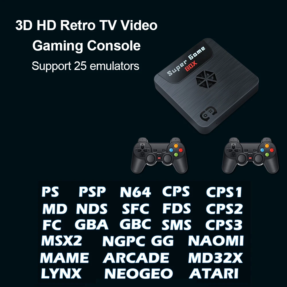 3D HD TV Video Game Consoles Retro WiFi Super Box For PS1/PSP/N64/DC With 9000+ Games 2.4G Wireless Wired Controllers | Электроника