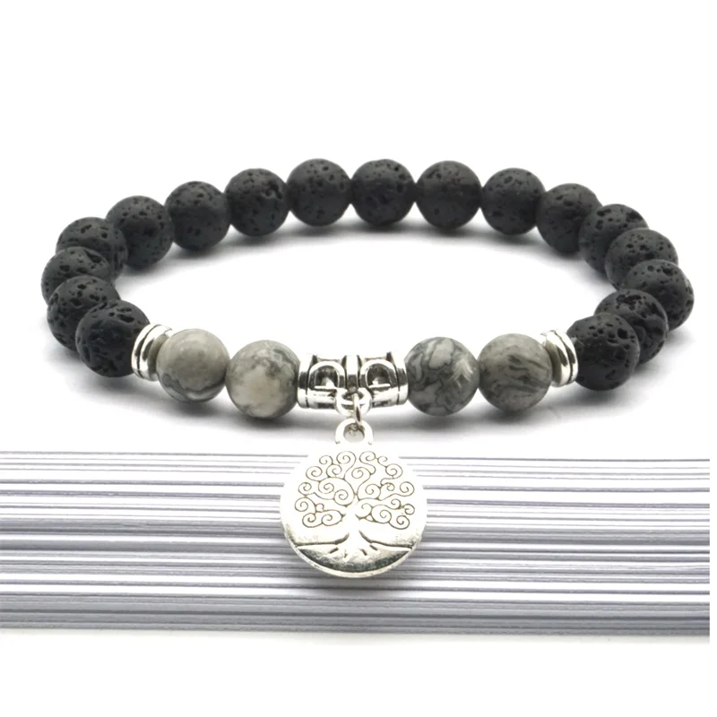 Бусины из черного лавового камня 8 мм | Украшения и аксессуары