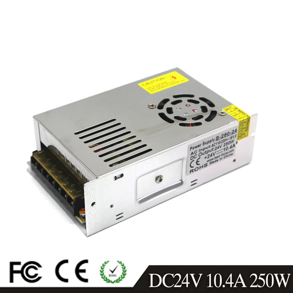 250 Вт 10.4A 24 в импульсный источник питания 110 В 220 трансформатор AC DC24V SMPS для