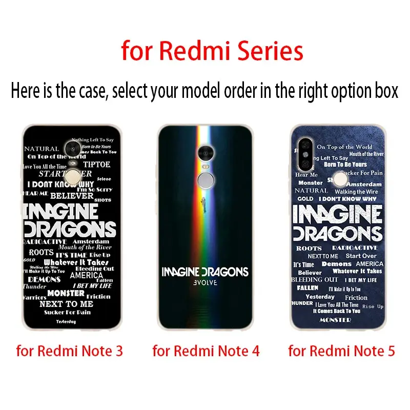 imagine dragons night music Soft Case Cover For Xiaomi Redmi Note 11 10 9 8 7 6 5 Pro 10s 9s 9T 8T Bag | Мобильные телефоны и