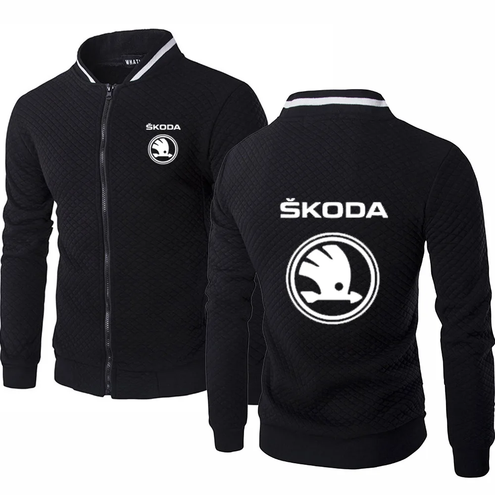 

Skoda Car Logo Printing Spring Autumn Fashion Casual Cotton Jacquard Men Jackets Harajuku High Quality Men's Zipper Sweatshirt