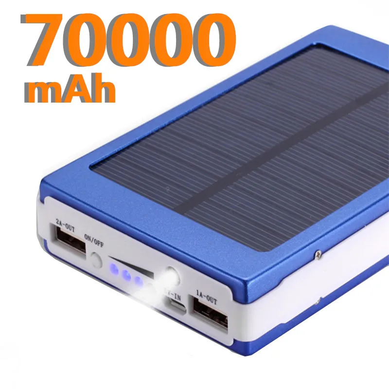 70000mAh внешний аккумулятор портативная солнечная панель двойной USB зарядное