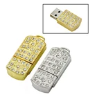 Usb флеш-накопитель 4 ГБ 8 ГБ 16 ГБ 32 ГБ 64 Гб прекрасный Bling цвета: золотистый, серебристый Стразы Алмаз Pendrive Memory Stick флэш-диск USB флэш-накопитель