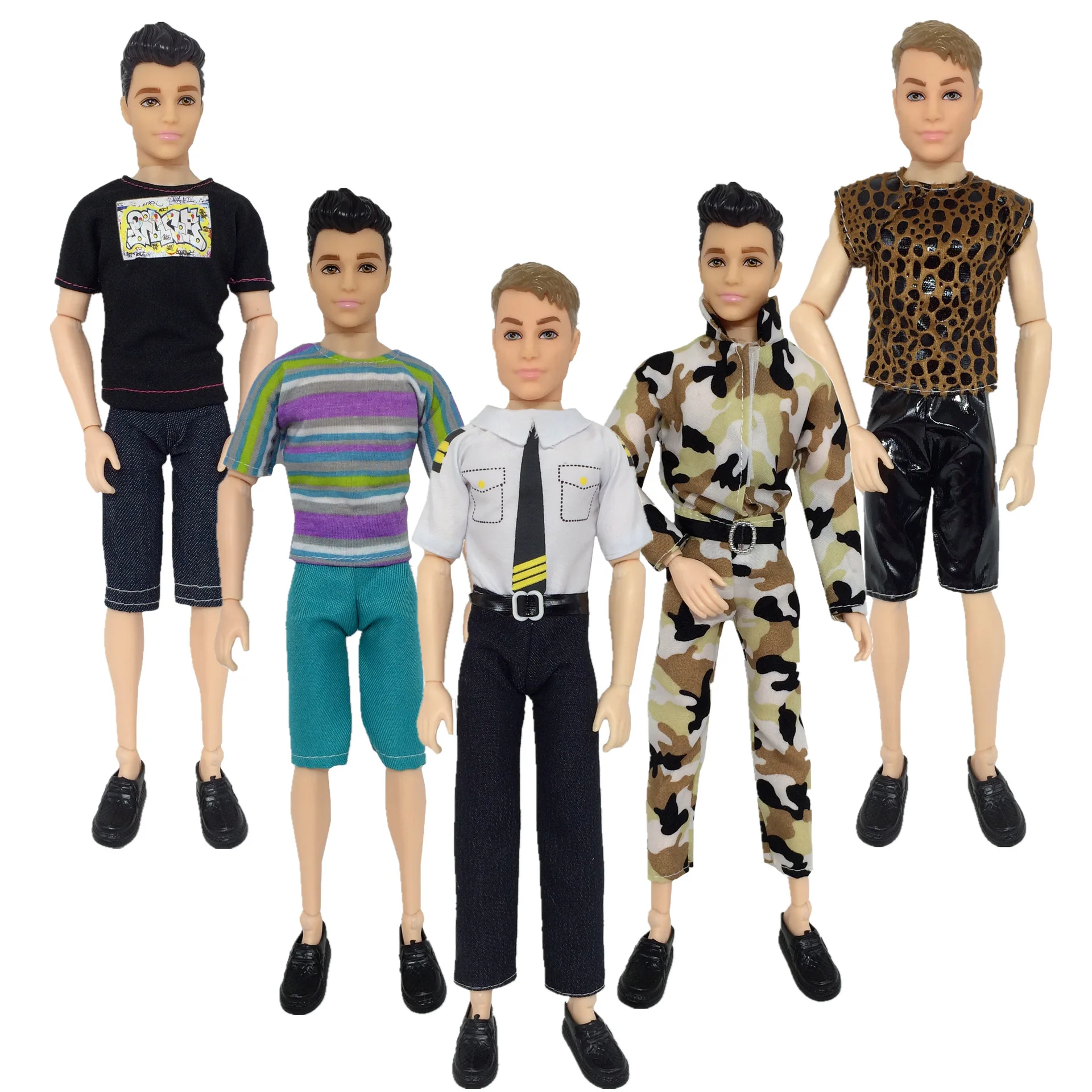 

1/6 Ken Doll Cloth Doll Police Uniform Military Camouflage Uniform Ken Doll Accessories Daily Suit Casual Wear For 30cm Ken Doll