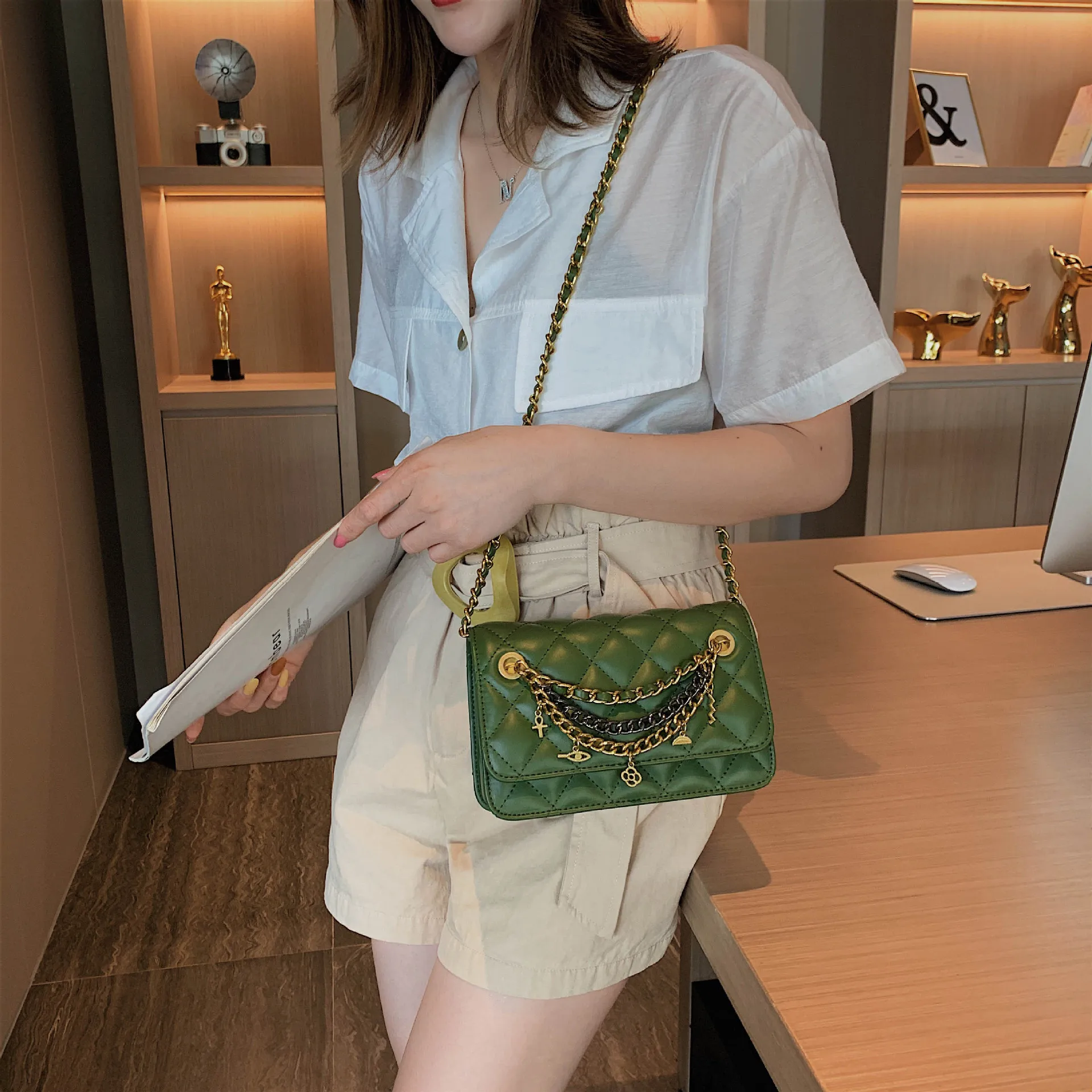 Youda оригинальный дизайн украшение цепи женская сумка мессенджер классическая на