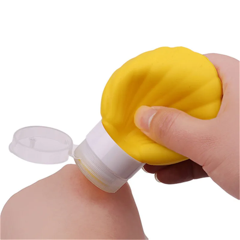 

1PC Silicone Squeeze Travel Bottle Seashell Shape Empty Container Tube Portable Travel Make Up Tool
