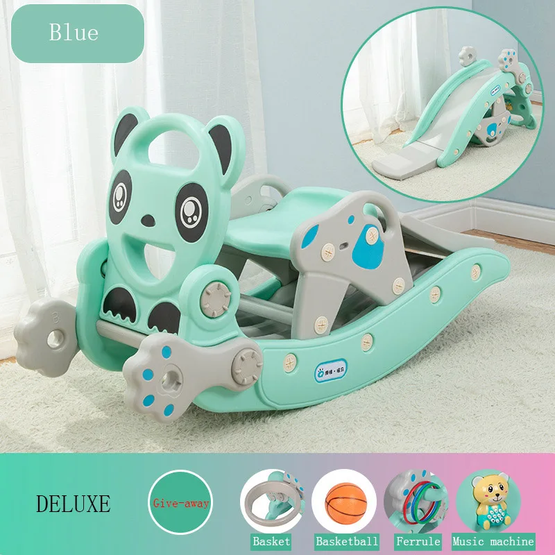 

2 In 1 Infant Shining Slides For Kids Rocking Horse Baby Toys Multifunction Slides Ride Horse Toy For Children's Birthday Gift