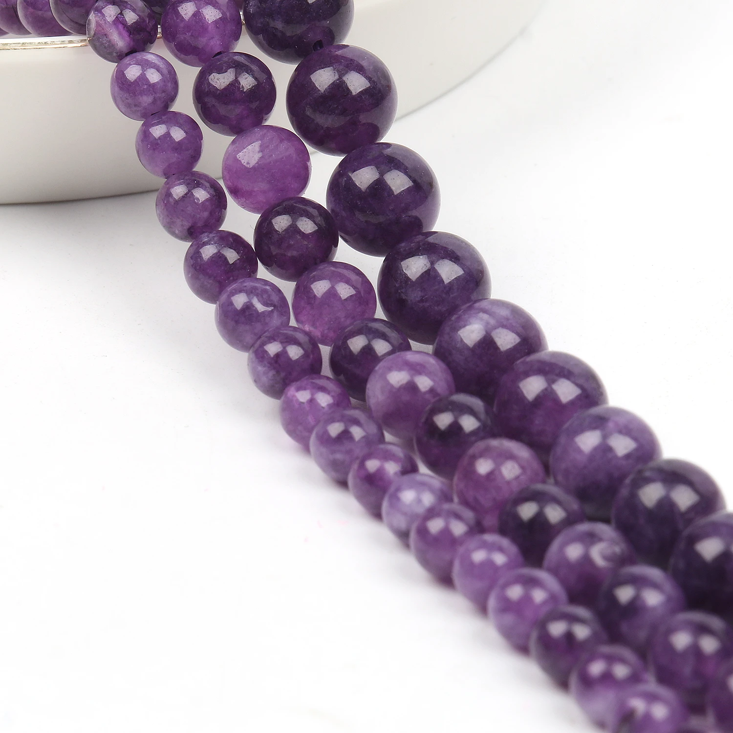 Natural Amethyst Stone Beads 6/8/10mm Round Shape Crystal Loose Spacer Beads For Jewelry Making Diy Bracelet Necklace 15inch images - 6