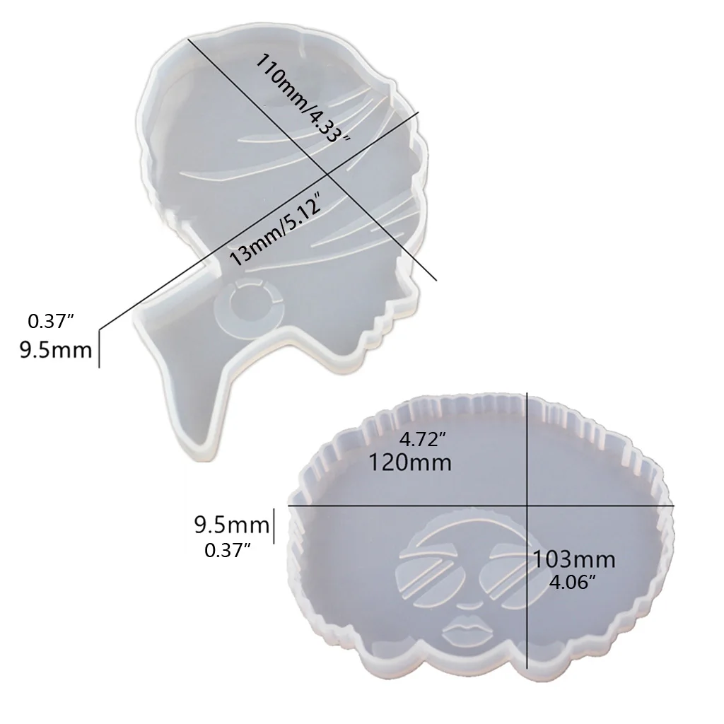 

Afro Female Epoxy Resin Mold Tea Mat Human Head Coaster Tray Silicone Mould DIY G5GC