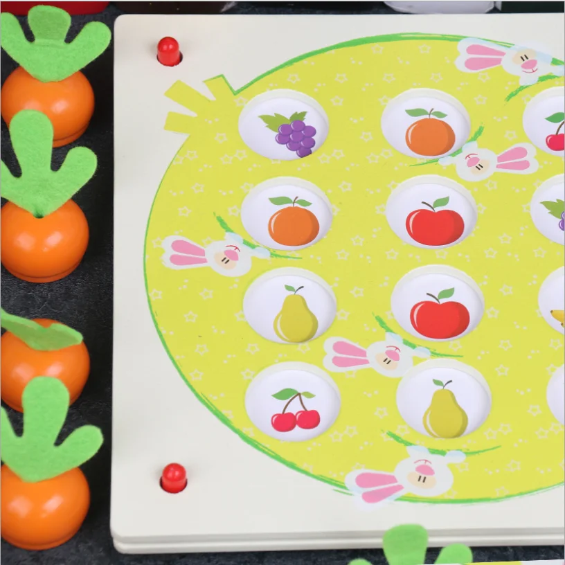 

Pull out radish Board games Puzzle thinking memory chess toys for children table game baby memory game Educational wooden toy