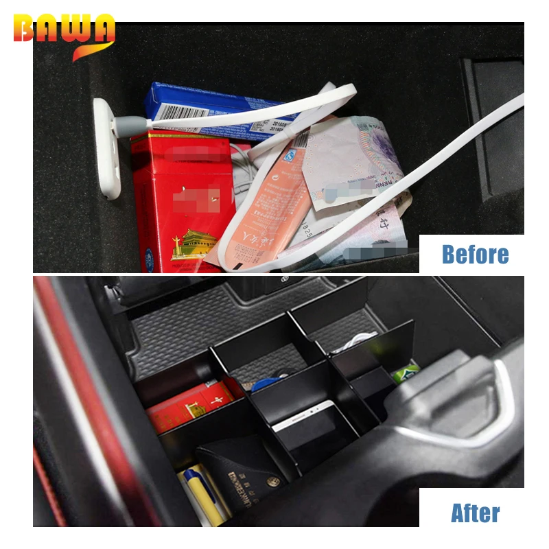 

BAWA Stowing Tidying for Dodge RAM 2018+ Car Armrest Storage Box Partition Organizer Accessories for Dodge RAM 2018+