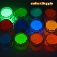 12 bottle kit pigment nail powder in neon luminous nails glitter manicure decor glow in dark powders for girls gift dust k23