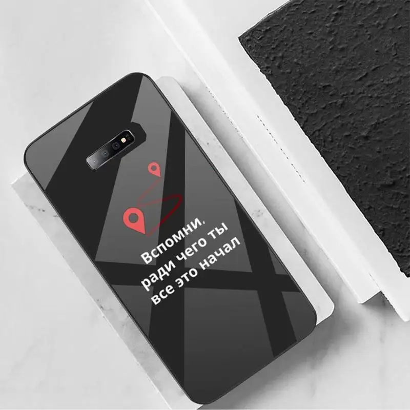 

Fashion Russian Quote Slogan Phone Case Tempered glass For Samsung S6 S7 edge S8 S9 S10 e plus note8 9 10 pro