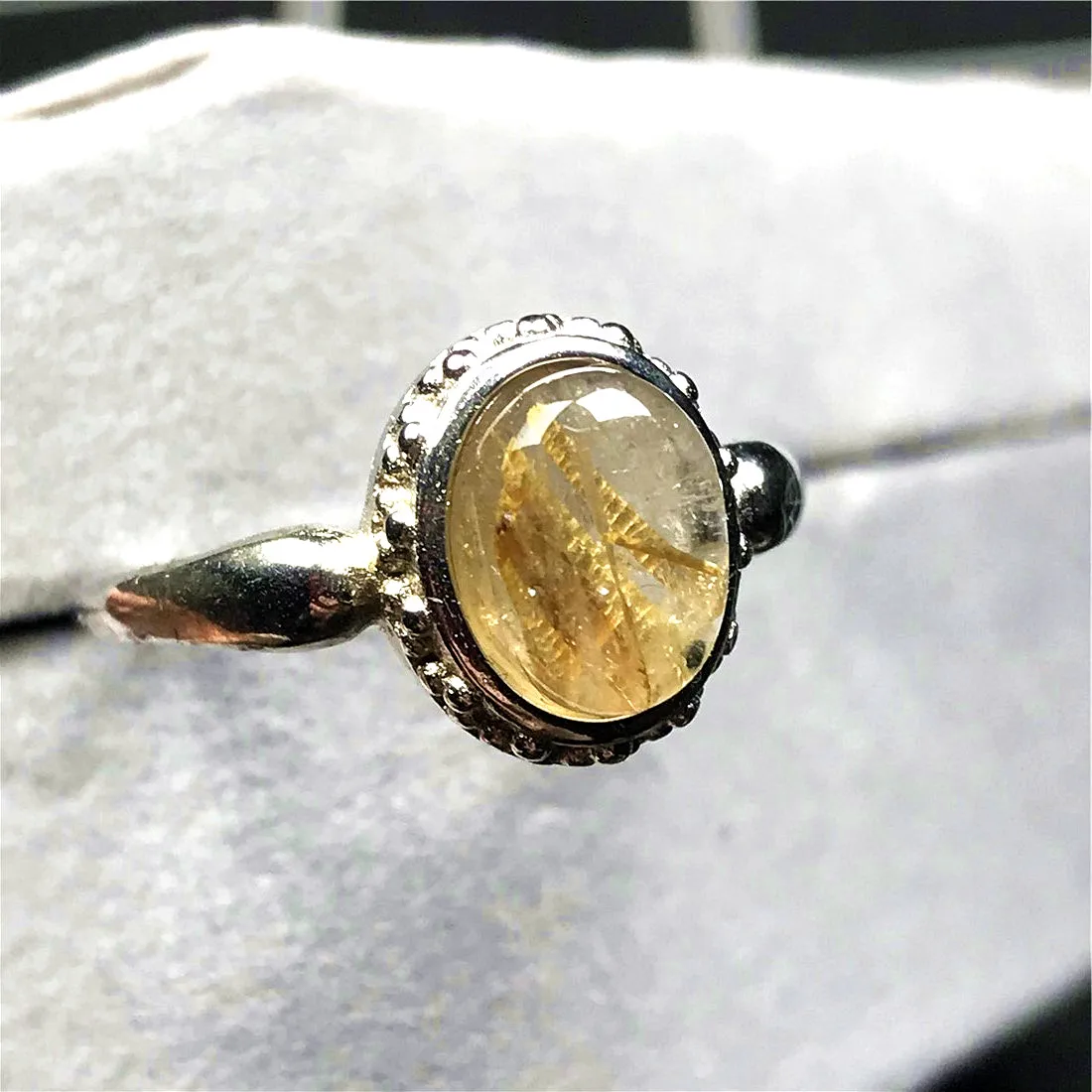 9 мм топ из натурального золота рутиловый кварц кольцо для женщины леди человек с