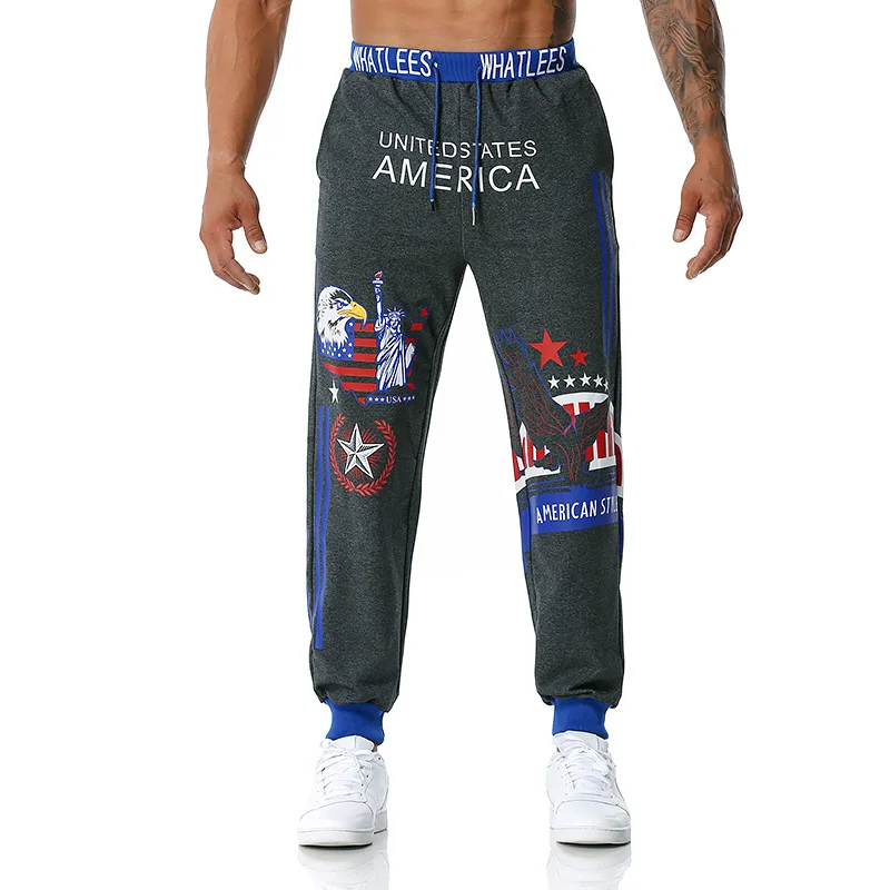 

Man Jogging Pants Liberty Printing Outdoor Sports Fitness Soccer Training Trousers