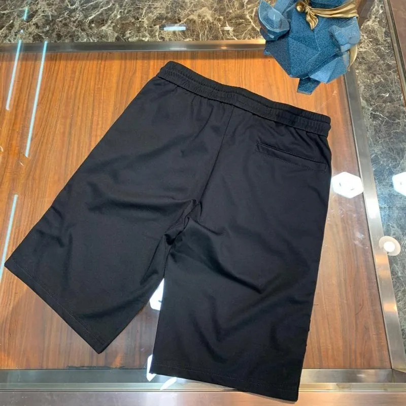 

Summer Mens Joggers Fitness Sweatpants Slim Fit Beach Shorts Breathable Cotton Elastic Waist Side Striped Rivets Casual Shorts
