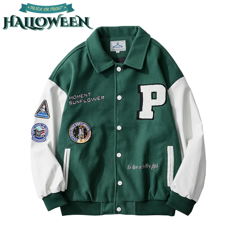 

Куртка QIWN Мужская, американская, ретро, свободная, осенняя бейсбольная форма, мужская куртка, одежда, Бомбер, мужская куртка