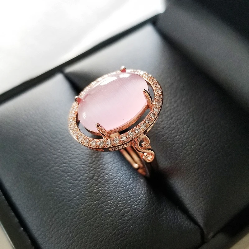 Новое поступление 2021 роскошное обручальное кольцо овальной формы розового и