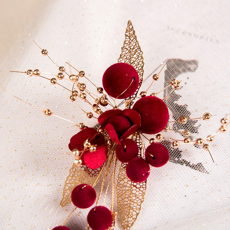 HIMSTORY/модная свадебная заколка ручной работы с красным бантом Свадебные