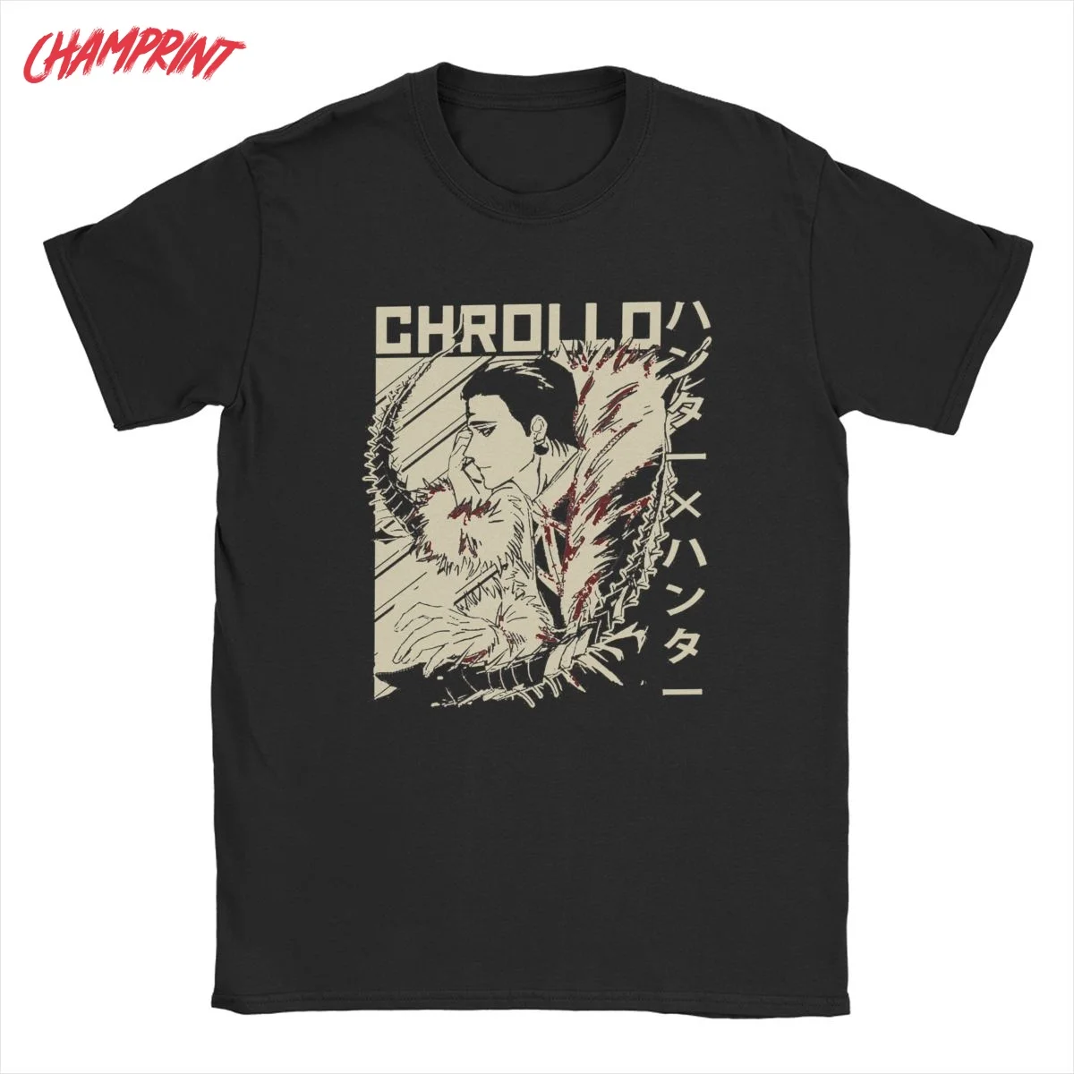 

Hunter X Hunter Chrollo Lucilfer Men's T Shirts Anime Kawaii Creative Tees Short Sleeve T-Shirt 100% Cotton Printed Clothing