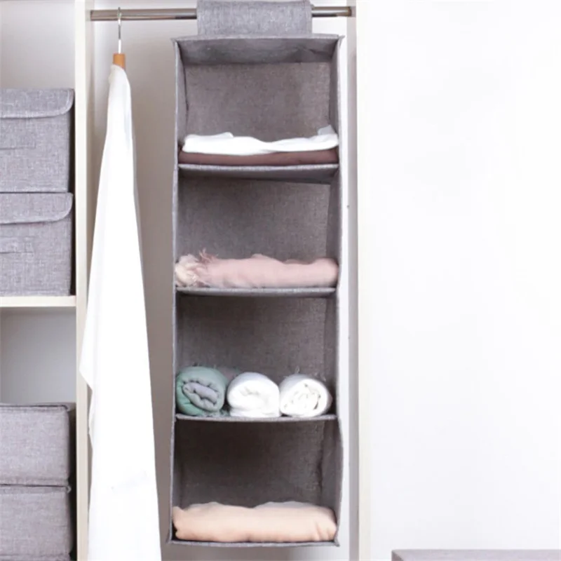 

Cotton Linen Drawer Type Closet Hanging Bag Storage Bag Portable Organizer