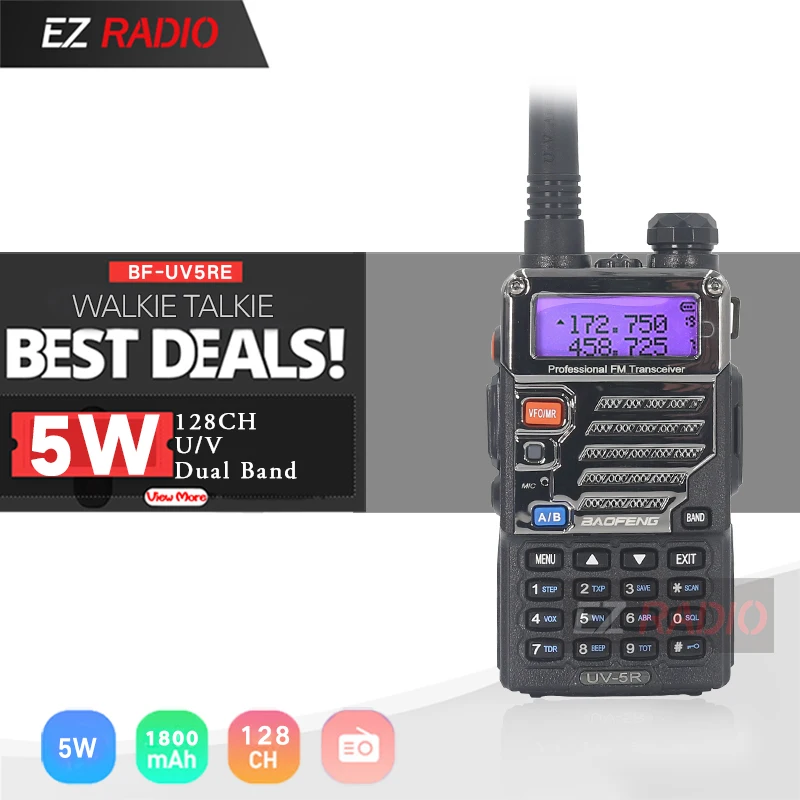Бесплатные подарки для Talky UV 5RE 5 Вт Walkie Talkie Uhf Vhf Baofeng обновление BAOFENG 5R CB Radio Station 2 Way