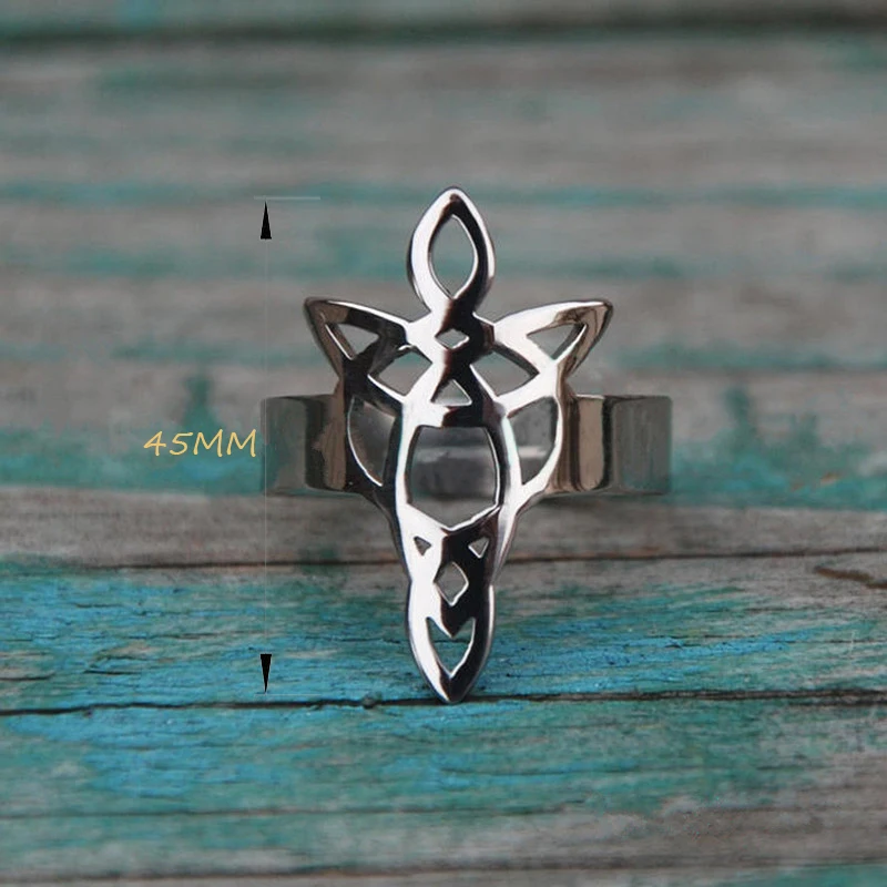 Прямая поставка кольцо с кельтским ангелом посеребренное открытое регулируемое