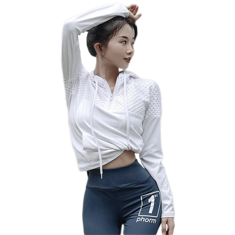 Спортивная куртка для бега йоги свитер с капюшоном спортивная рубашка фитнеса