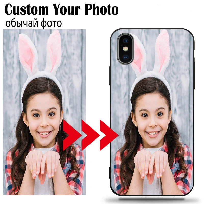 DIY Photo Custom Phone Case For iPhone XR XS 11 MAX X 7 8 Plus 6 6S Pro Black Soft TPU Cover Picture Personalized |